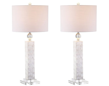 Set of Two 32" Clear Novelty Table Lamps With Drum Shades