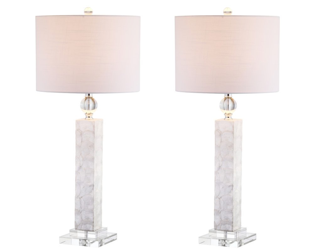 Set of Two 32" Clear Novelty Table Lamps With Drum Shades — view 3