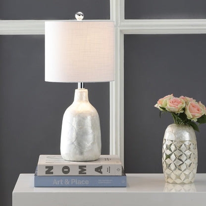 21" Pearl Novelty Table Lamp With Drum Shade HomeRoots