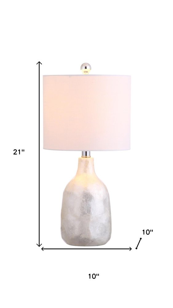 21" Pearl Novelty Table Lamp With Drum Shade HomeRoots