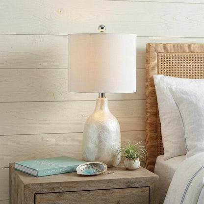 21" Pearl Novelty Table Lamp With Drum Shade HomeRoots