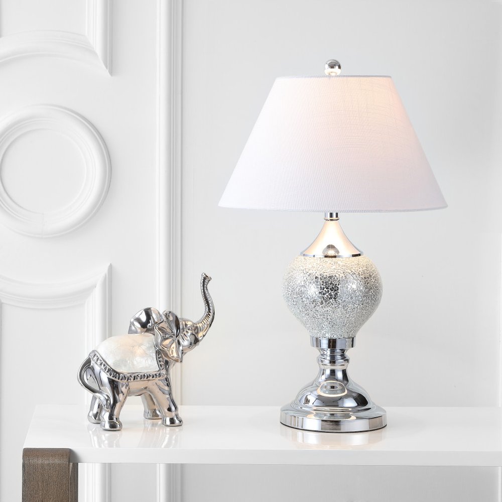 27" Silver Urn Table Lamp With Empire Shade HomeRoots