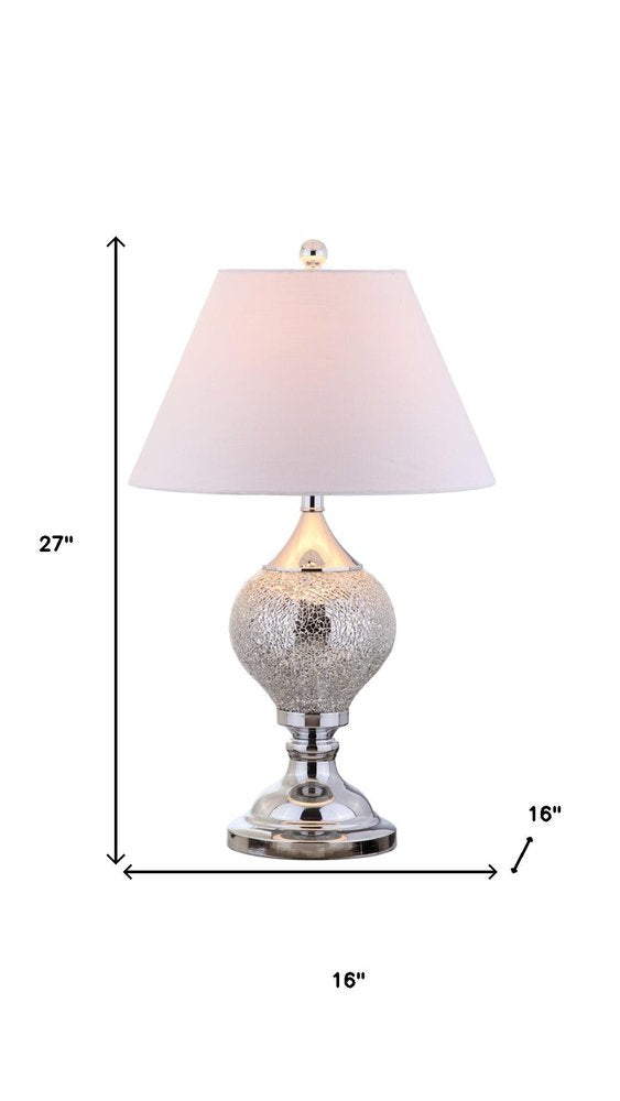27" Silver Urn Table Lamp With Empire Shade HomeRoots