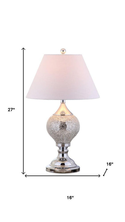 27" Silver Urn Table Lamp With Empire Shade HomeRoots
