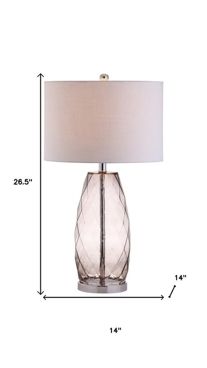 27" Silver Novelty Table Lamp With Drum Shade HomeRoots