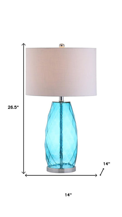 27" Silver Table Lamp With Drum Shade HomeRoots