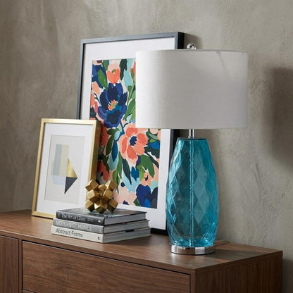 27" Silver Table Lamp With Drum Shade HomeRoots