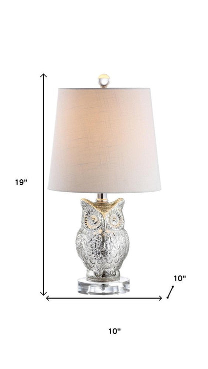 19" Silver And Clear Novelty Table Lamp With Empire Shade HomeRoots