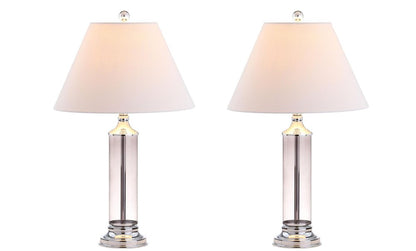 Set of Two 29" Silver Novelty Table Lamps With Empire Shades