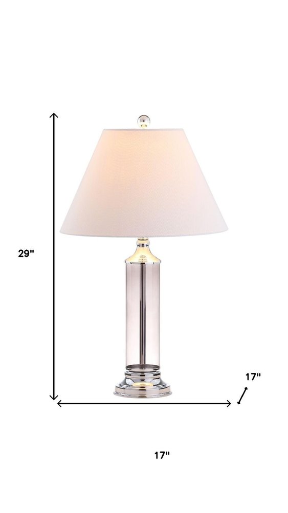 Set of Two 29" Silver Novelty Table Lamps With Empire Shades — view 4