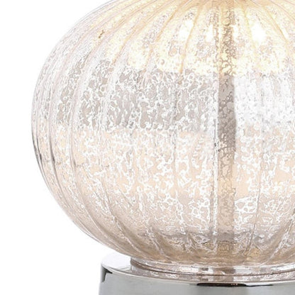 21" Silver Novelty Table Lamp With Globe Shade HomeRoots