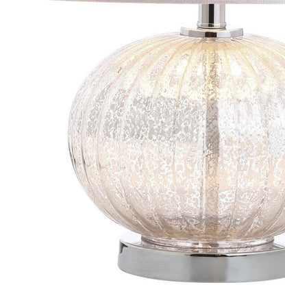21" Silver Novelty Table Lamp With Globe Shade HomeRoots