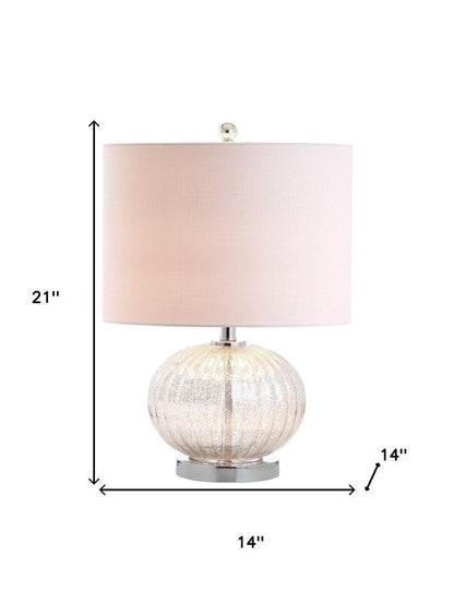 21" Silver Novelty Table Lamp With Globe Shade HomeRoots