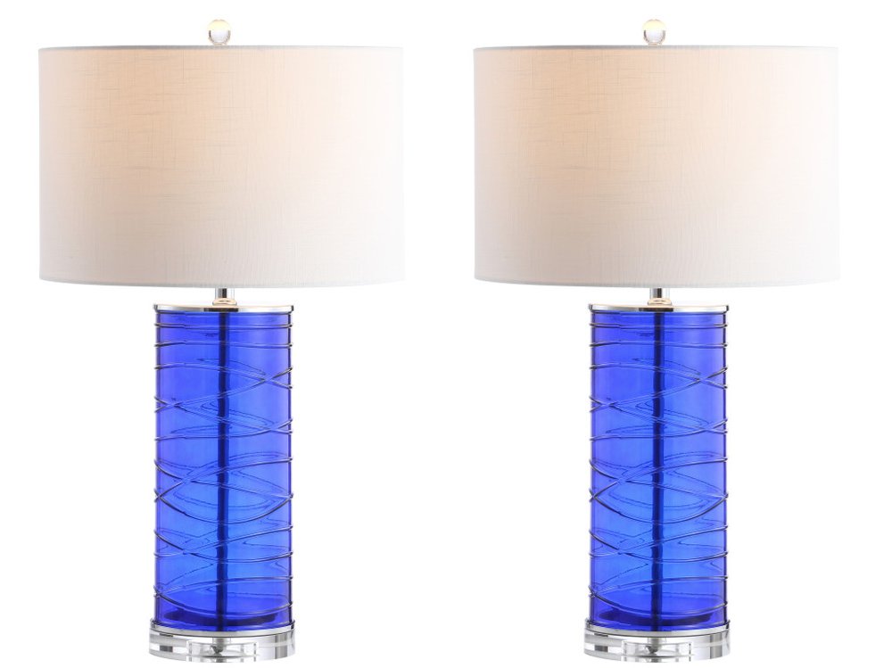 Set of Two 28" Clear Novelty Table Lamps With Globe Shades — view 1