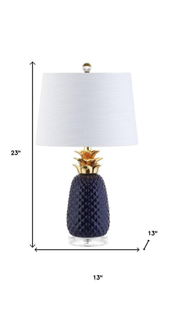 23" Clear Novelty Table Lamp With Drum Shade HomeRoots