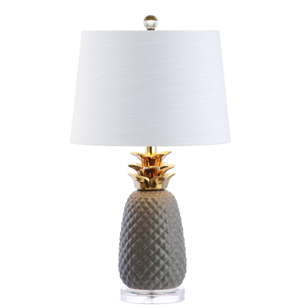 23" Clear Globe Table Lamp With Drum Shade HomeRoots
