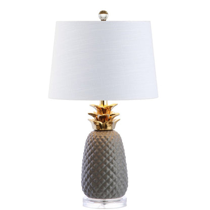 23" Clear Globe Table Lamp With Drum Shade HomeRoots