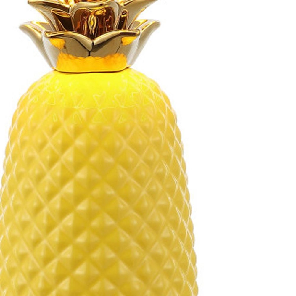 23" Clear Gold And Yellow Pineapple Table Lamp With Globe Shade — view 3