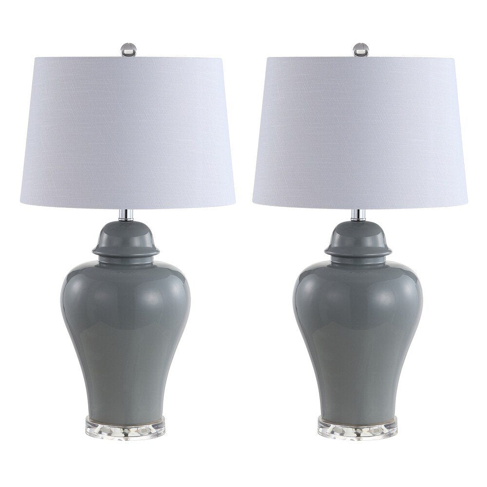 Set of Two 27" Clear Novelty Bedside Lamps With Empire Shades — view 4