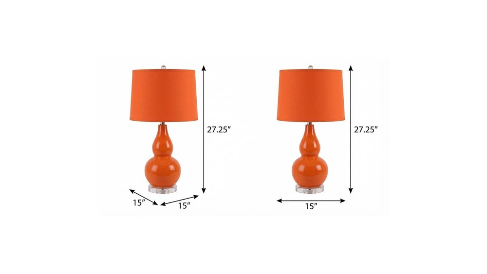 Set of Two 27" Clear Novelty Table Lamps With Globe Shades HomeRoots