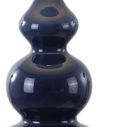 28" Navy Blue And Gold Novelty Table Lamp With Empire Shade HomeRoots