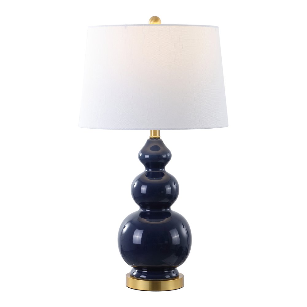 28" Navy Blue And Gold Novelty Table Lamp With Empire Shade HomeRoots