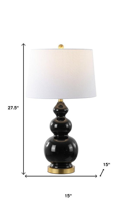 28" Gold Novelty Table Lamp With Drum Shade HomeRoots