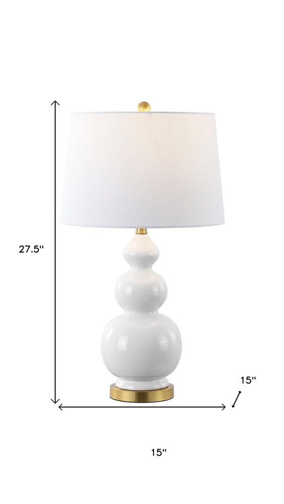 28" Gold Novelty Table Lamp With Drum Shade HomeRoots