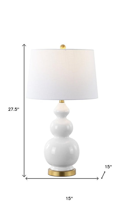 28" Gold Novelty Table Lamp With Drum Shade HomeRoots