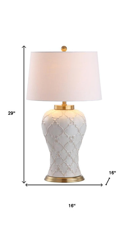 29" Gold Novelty Table Lamp With Drum Shade HomeRoots