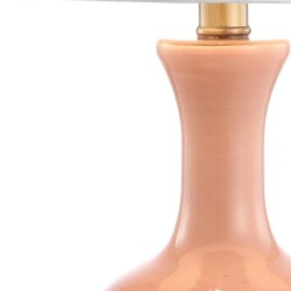 Set of Two 22" Gold Novelty Table Lamps With Drum Shades