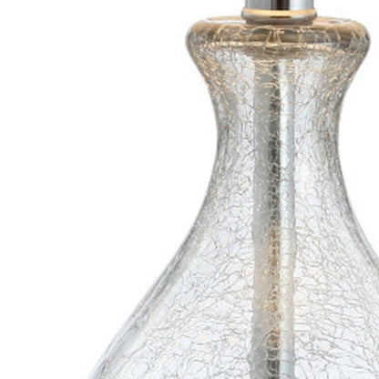 21" Silver Gourd Table Lamp With Drum Shade HomeRoots