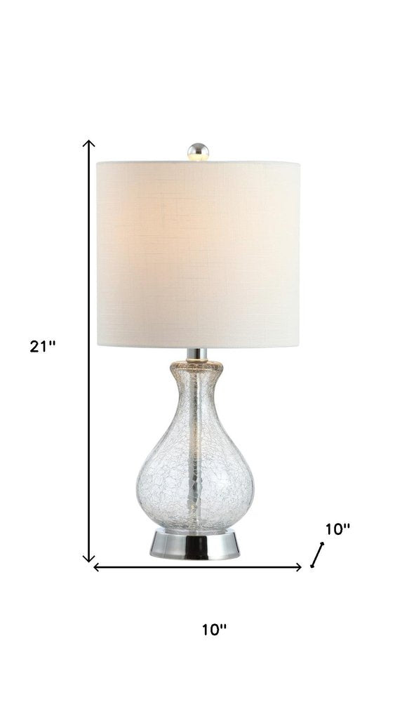 21" Silver Gourd Table Lamp With Drum Shade HomeRoots