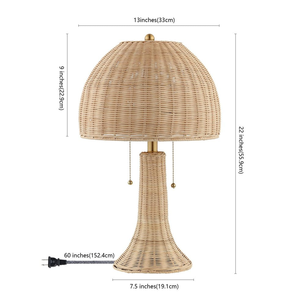 22" Light Brown Table Lamp With Globe Shade — view 2