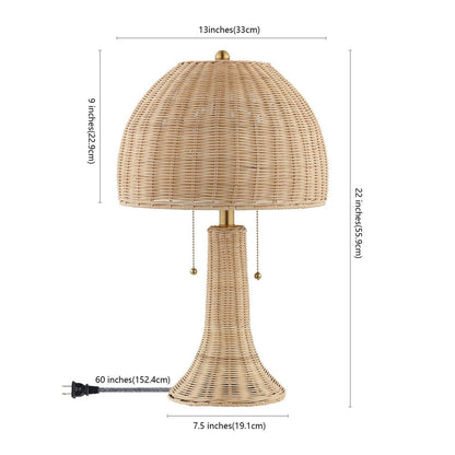 22" Light Brown Table Lamp With Globe Shade