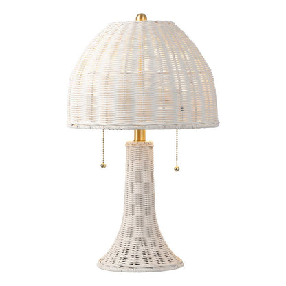 22" White Lantern Bedside Lamp With Dome Shade HomeRoots