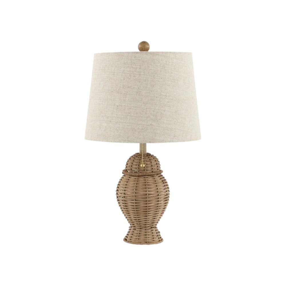 Set of Two 21" Light Brown Urn Table Lamps With Empire Shades — view 7