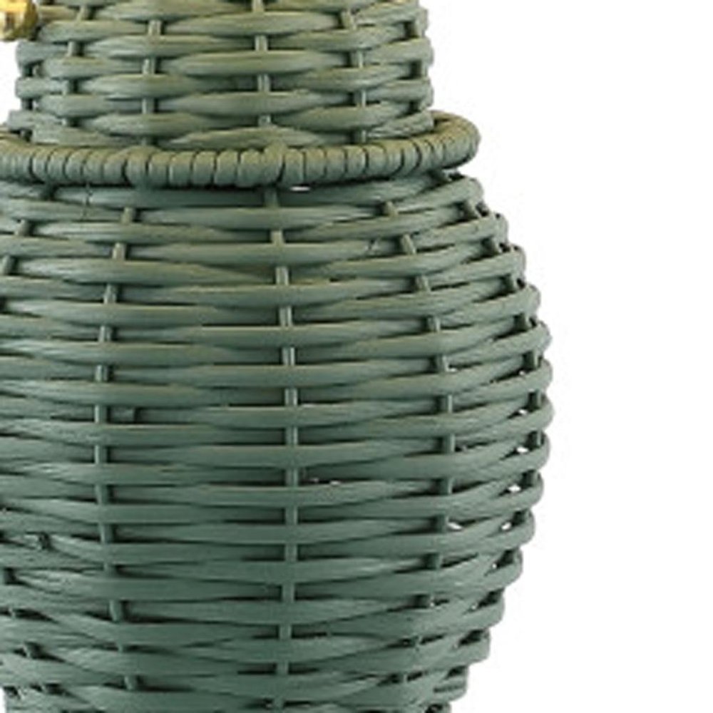 Set of Two 21" Green Urn Bedside Lamps With Empire Shades — view 2