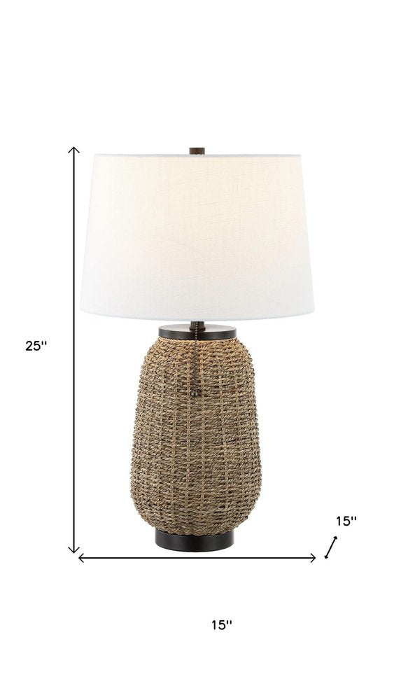 25" Antiqued Bronze Urn Table Lamp With Empire Shade HomeRoots