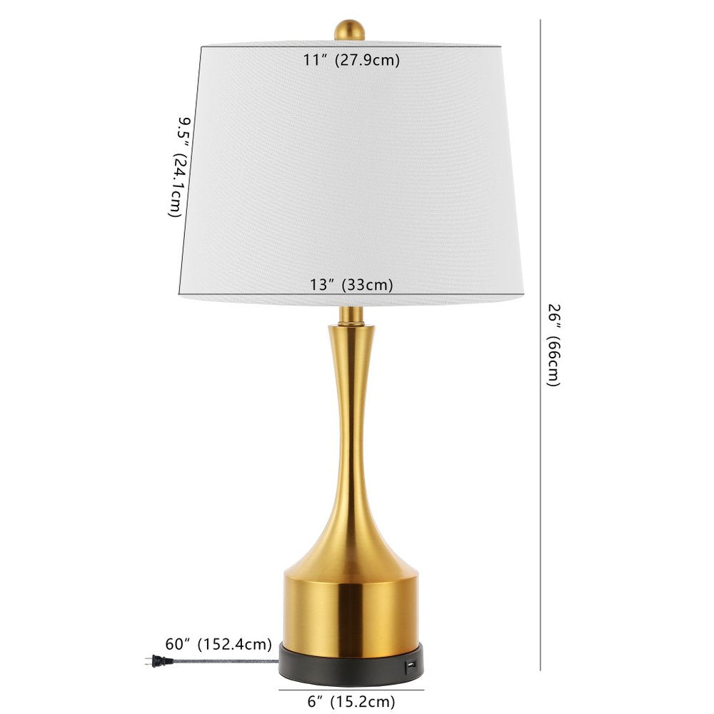 Set of Two 26" Black Table Lamps With Empire Shades — view 1