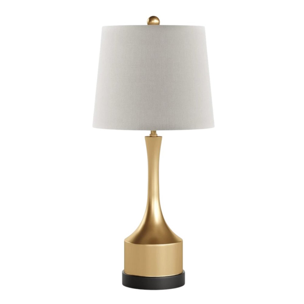 Set of Two 26" Black Table Lamps With Empire Shades — view 5