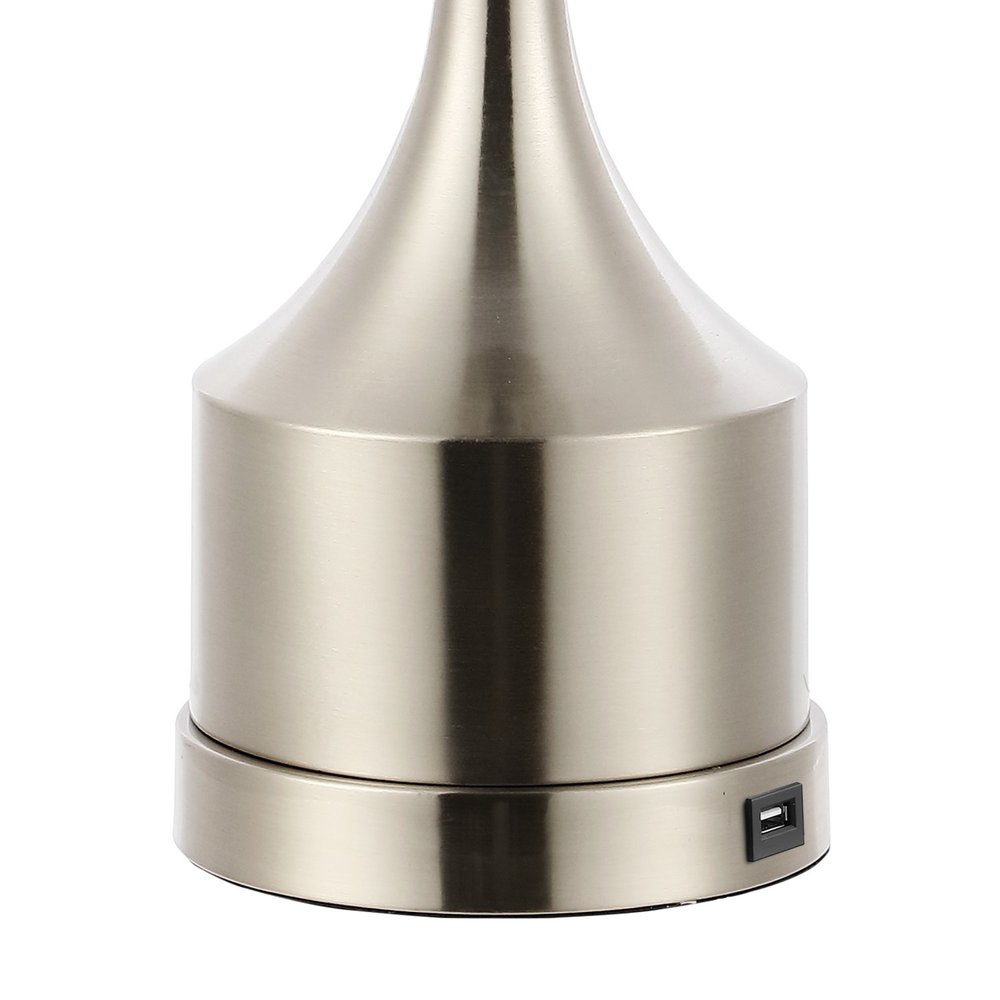 Set of Two 26" Nickel Novelty Table Lamps With Empire Shades — view 2