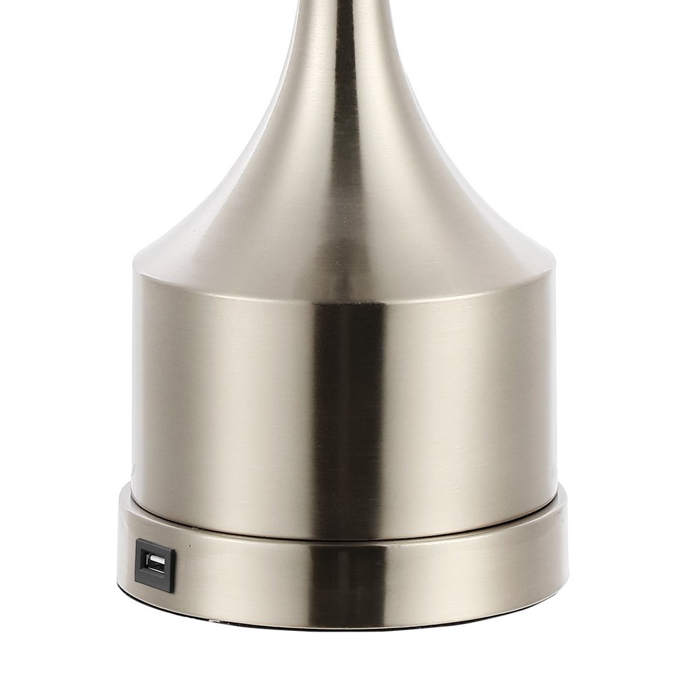 Set of Two 26" Nickel Novelty Table Lamps With Empire Shades — view 5