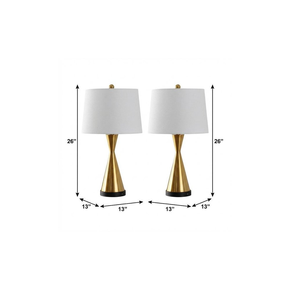 Set of Two 26" Black Novelty Table Lamps With Empire Shades — view 6