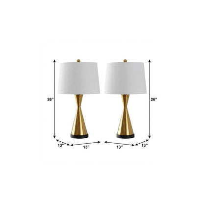 Set of Two 26" Black Novelty Table Lamps With Empire Shades