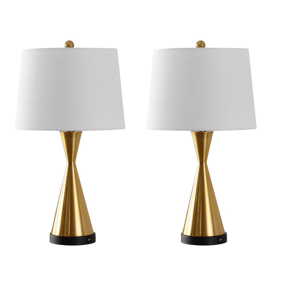 Set of Two 26" Black Novelty Table Lamps With Empire Shades — view 4