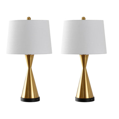 Set of Two 26" Black Novelty Table Lamps With Empire Shades