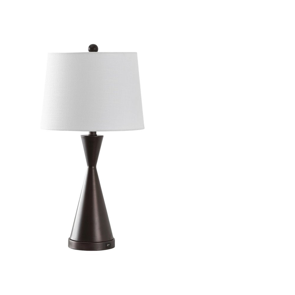Set of Two 26" Antiqued Bronze Novelty Table Lamps With Empire Shades — view 5