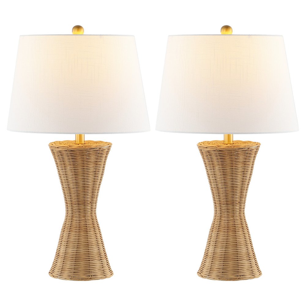 Set of Two 27" Clear Novelty Table Lamps With Empire Shades — view 1