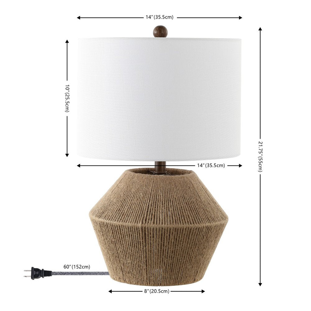 22" Brown Novelty Bedside Lamp With Drum Shade HomeRoots